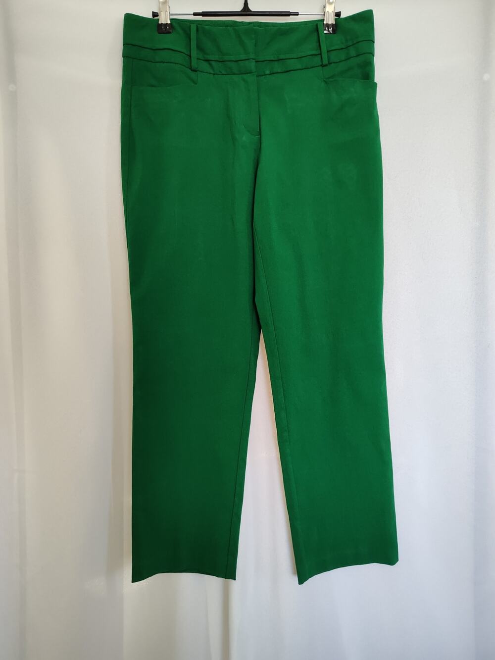 Worthington Modern Fit Trousers Size 6 Emerald Green Stretch Straight Leg Pants